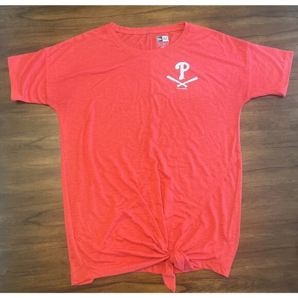 New Era Philadelphia Phillies Wmns Sz M Red Tunic T Shirt Fancore Athleisure - Picture 1 of 9
